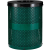 Global Industrial Thermoplastic Coated 32 Gallon Perforated Receptacle w/Flat Lid - Green