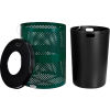 Global™ Thermoplastic 32 Gallon Perforated Receptacle w/Flat Lid - Green
																			