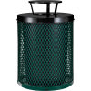 Global™ Thermoplastic 32 Gallon Mesh Receptacle w/Rain Bonnet Lid - Green
																			