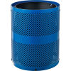 Global™ Thermoplastic 32 Gallon Perforated Receptacle w/Rain Bonnet Lid - Blue
																			