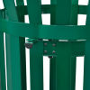 Global™ Outdoor Metal Slatted Receptacle w/Access Door & Flat Lid - 36 Gallon Green
																			