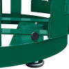 Global™ Outdoor Metal Slatted Receptacle w/Access Door & Flat Lid - 36 Gallon Green
																			