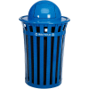 Global Industrial™ Outdoor Slatted Recycling Can w/Dome Lid, 36 Gallon, Blue