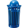 Global™ Outdoor Steel Recycling Receptacle w/Access Door & Dome Lid - 36 Gallon Blue
																			