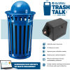 Global Industrial TrashTalk Outdoor Slatted Trash Can w/Door & Dome Lid, 36 Gal., Blue
																			