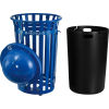 Global Industrial TrashTalk Outdoor Slatted Trash Can w/Door & Dome Lid, 36 Gal., Blue
																			