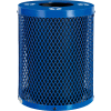 Global Industrial Thermoplastic 32 Gallon Mesh Recycling Receptacle w/Flat Lid - Blue