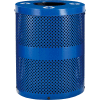 Global Industrial Thermoplastic 32 Gallon Perforated Recycling Receptacle w/Flat Lid - Blue