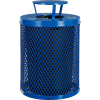 Global Industrial Thermoplastic 32 Gallon Mesh Recycling Receptacle w/Rain Bonnet Lid - Blue