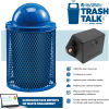 Global Industrial TrashTalk Thermoplastic Mesh Trash Can w/Dome Lid, 32 Gal., Recy. Blue
																			