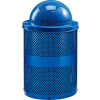 Global Industrial Thermoplastic 32 Gallon Perforated Recycling Receptacle w/Dome Lid - Blue