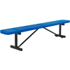 Global Industrial™ 8 ft. Outdoor Steel Flat Bench - Perforated Metal - Blue