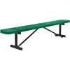 Global Industrial™ 8 ft. Outdoor Steel Flat Bench - Perforated Metal - Green