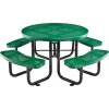 Global Industrial 46" Round Outdoor Steel Picnic Table, Perforated Metal, Green