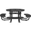 Global Industrial 46in Child Size Round Outdoor Steel Picnic Table - Perforated Metal - Black
																			