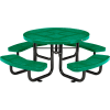 Global Industrial 46" Child's Round Outdoor Steel Picnic Table, Perforated Metal, Green