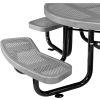 Global Industrial 46in Child Size Round Outdoor Steel Picnic Table - Perforated Metal - Gray
																			