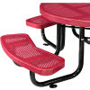Global Industrial 46in Child Size Round Outdoor Steel Picnic Table - Perforated Metal - Red
																			