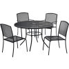 Interion® Outdoor Café Steel Mesh Stacking Chair - Black - 4 Pack
																			