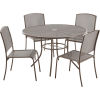 Interion® Outdoor Café Stacking Armchair, Steel Mesh, Bronze, 4 Pack
																			