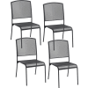 Interion® Outdoor Café Armless Stacking Chair, Steel Mesh, Black, 4 Pack