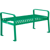 Global Industrial™ 4 ft. Outdoor Park Bench without Back - Steel Slat - Green