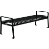 Global Industrial™ 8 ft. Outdoor Park Bench without Back - Steel Slat - Black