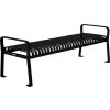6 ft. Outdoor Steel Slat Park Bench without Back - Black
																			