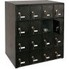 United Visual Products 16 Door Cell Phone Locker With Key Locks, 22"Wx16"Dx26"H, Black, Assembled