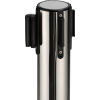 Stainless Steel 39in.H Retractable Stanchion With 6-1/2 Ft Red Belt