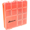 Homak HA01088175 7 Adjustable Tall Plastic Compartment Storage Box, 8"L x 8"W x 1-3/4"H - Pkg Qty 24