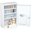 Global Industrial Medicine Cabinet with Pull-Out Shelf, 18"W x 8"D x 27"H, White
