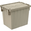 Global Industrial Plastic Attached Lid Shipping & Storage Container DC1813-15 18x13x15 Gray