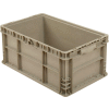 Global Industrial Stackable Straight Wall Container, Solid, 24"Lx15"Wx11"H, Gray