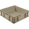 Global Industrial Stackable Straight Wall Container, Solid, 24"Lx22"Wx7"H, Gray