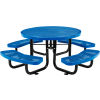 Global Industrial 46in Child Size Round Outdoor Steel Picnic Table - Expanded Metal - Blue
																			