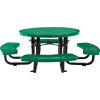 Global Industrial 46in Child Size Round Outdoor Steel Picnic Table - Expanded Metal - Green
																			