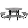 Global Industrial 46in Child Size Round Outdoor Steel Picnic Table - Expanded Metal - Gray
																			