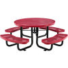 Global Industrial 46in Child Size Round Outdoor Steel Picnic Table - Expanded Metal - Red
																			