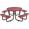 46 in. Round Expanded Metal Picnic Table Red
																			