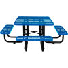 46in Square Outdoor Steel Picnic Table - Expanded Metal - Blue
																			