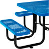 46in Square Outdoor Steel Picnic Table - Expanded Metal - Blue
																			