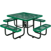 Global Industrial 46" Square Outdoor Steel Picnic Table, Expanded Metal, Green
