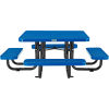 Global Industrial 46in Child Size Square Outdoor Steel Picnic Table - Expanded Metal - Blue
																			