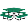 Global Industrial 46in Child Size Square Outdoor Steel Picnic Table - Expanded Metal - Green
																			