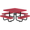 Global Industrial 46in Child Size Square Outdoor Steel Picnic Table - Expanded Metal - Red
																			
