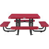 Global Industrial 46in Child Size Square Outdoor Steel Picnic Table - Expanded Metal - Red
																			