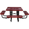 46 in. Square Expanded Metal Picnic Table Red
																			