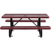 72 in. Rectangular Expanded Metal Picnic Table Red
																			