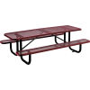 96 in. Rectangular Expanded Metal Picnic Table Red
																			